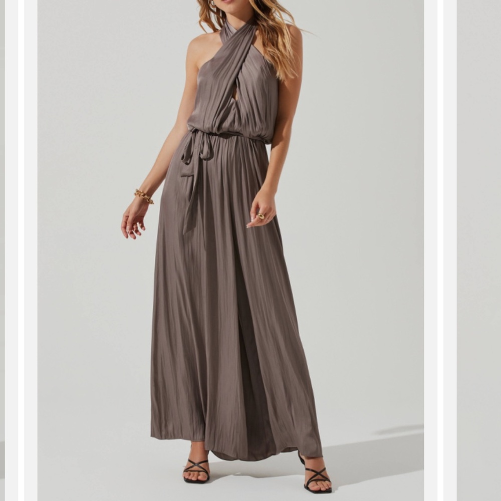 ASTR the label Cheryl satin jumpsuit